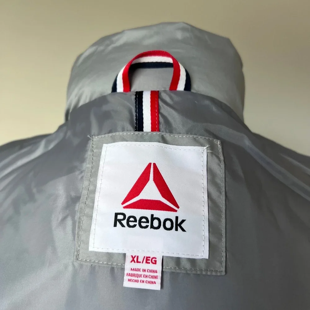 Reebok Puffer Vest Lightweight Full Zip Outerwear Grey Men's Plus XL OMRD143 NEW